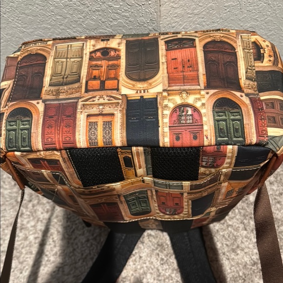Patricia Nash Brown Architectural Print Backpack - Picture 5 of 7